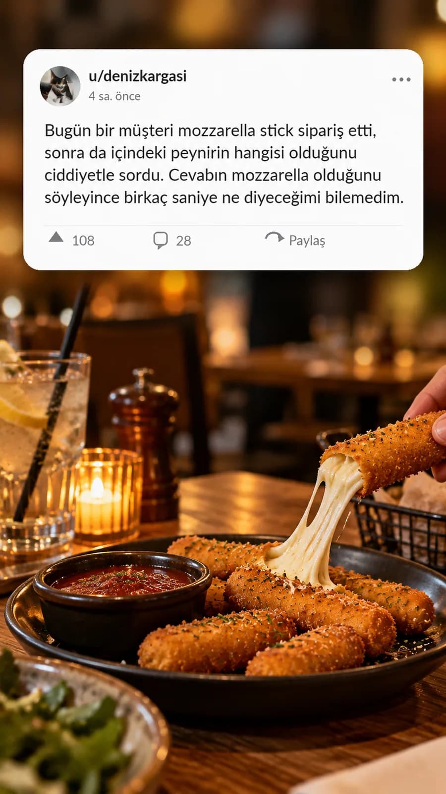 Mozzarella Peynirinin İçinde Hangi Peynir Olduğunu Soran Müşteri