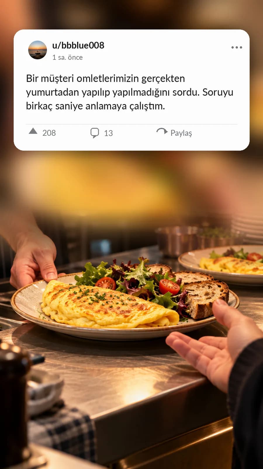Omletlerin Gerçekten Yumurtadan Yapılıp Yapılmadığını Soran Müşteri