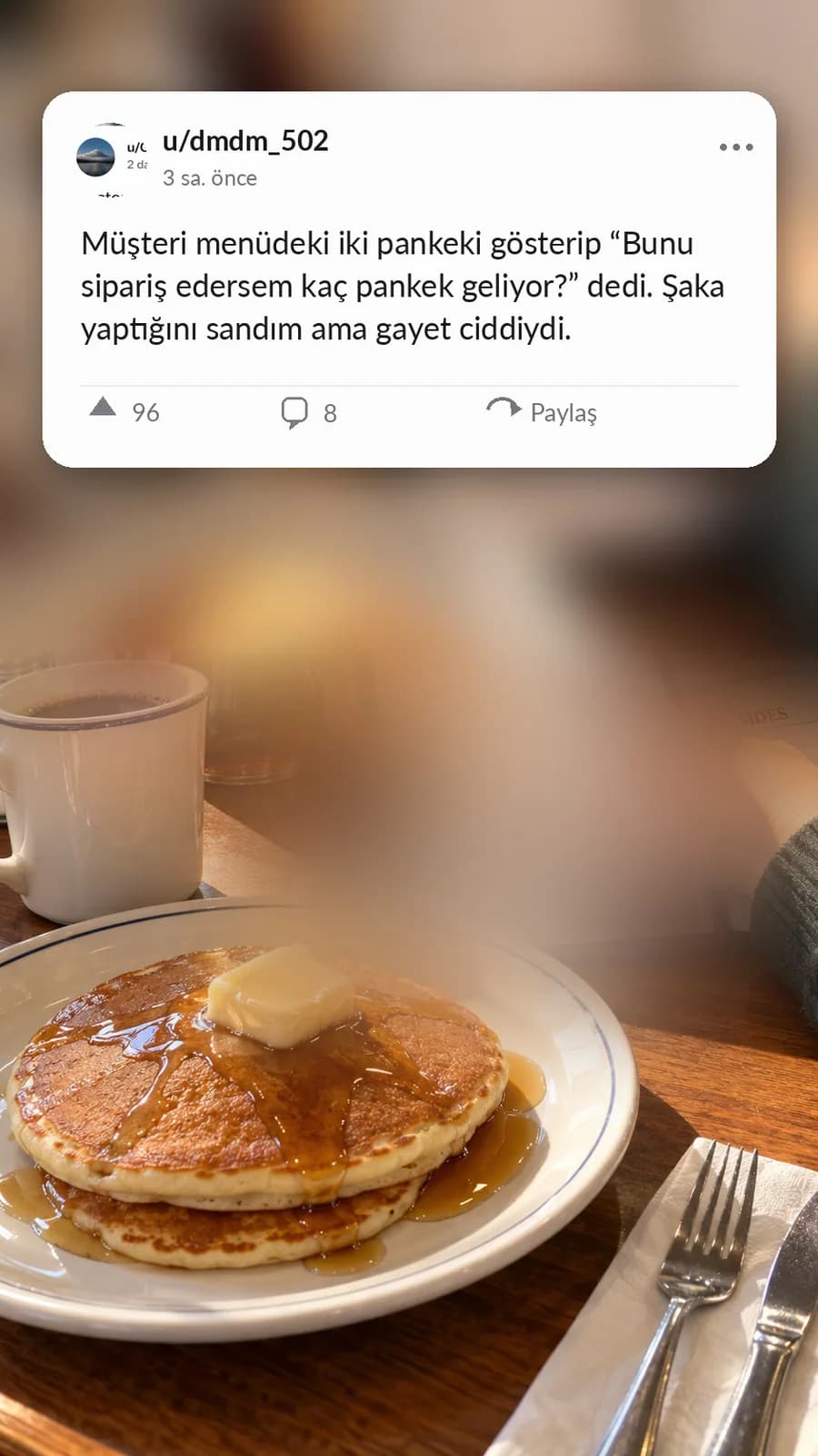 İki Pankek Sipariş Ederse Kaç Pankek Geleceğini Soran Adam