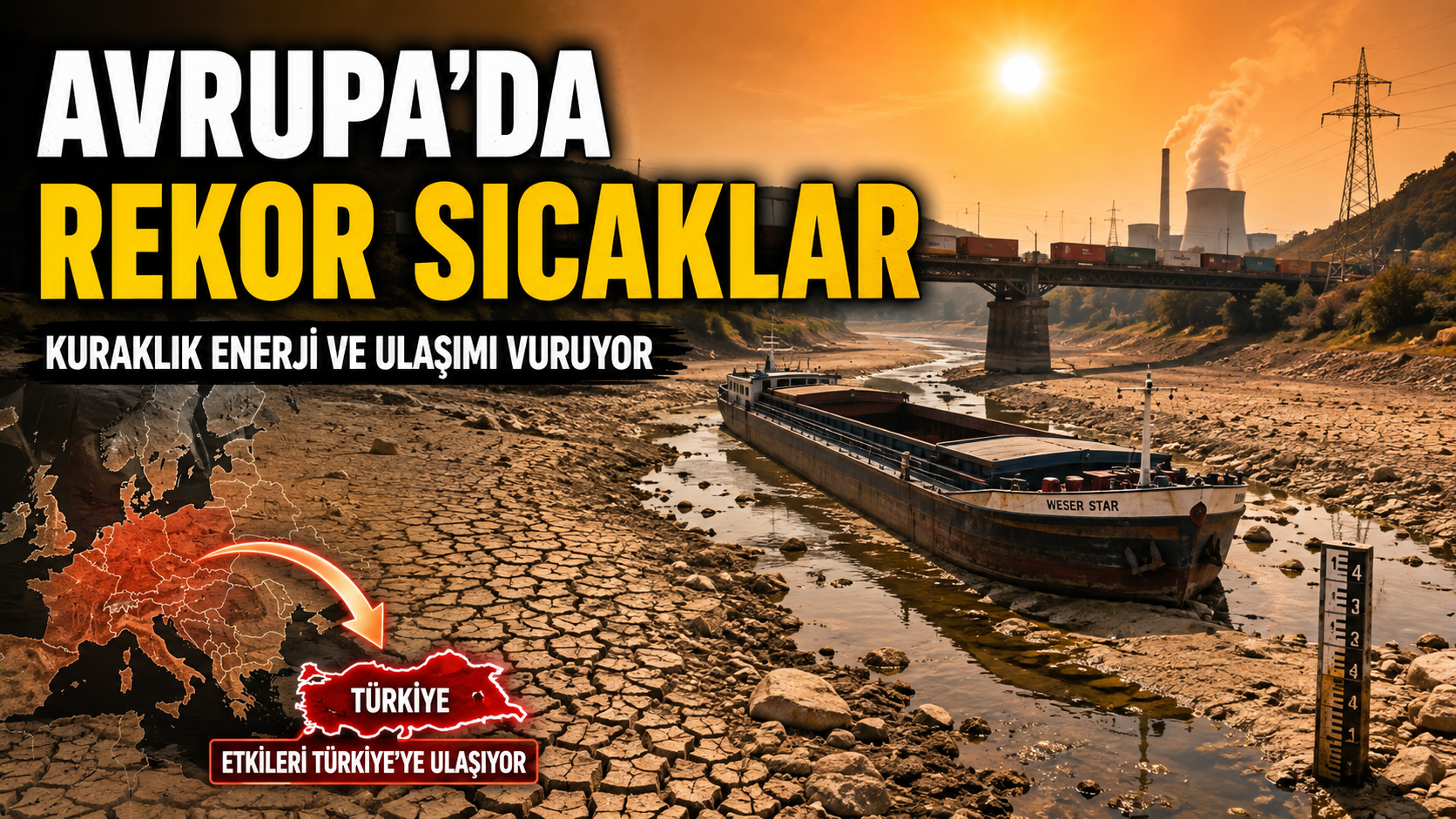 Avrupa’da Rekor Sıcaklar ve Kuraklık Nehirleri Kuruttu, Enerji ve Ulaşımı Tehdit Ediyor: Türkiye’ye Yansımaları