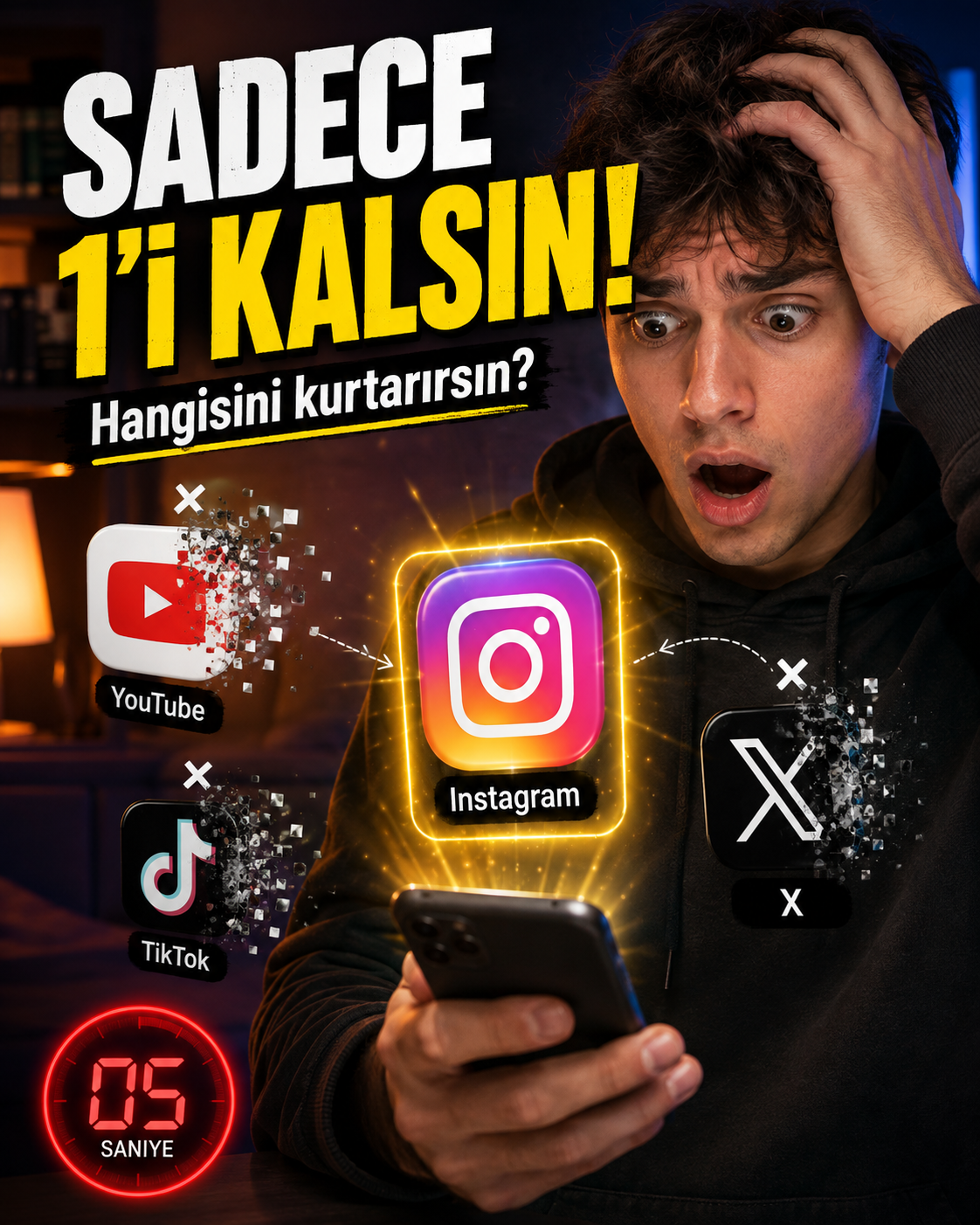 Telefonunda Sadece 1 Sosyal Medya Uygulaması Kalacak: Hangisini Kurtarırsın? 📱