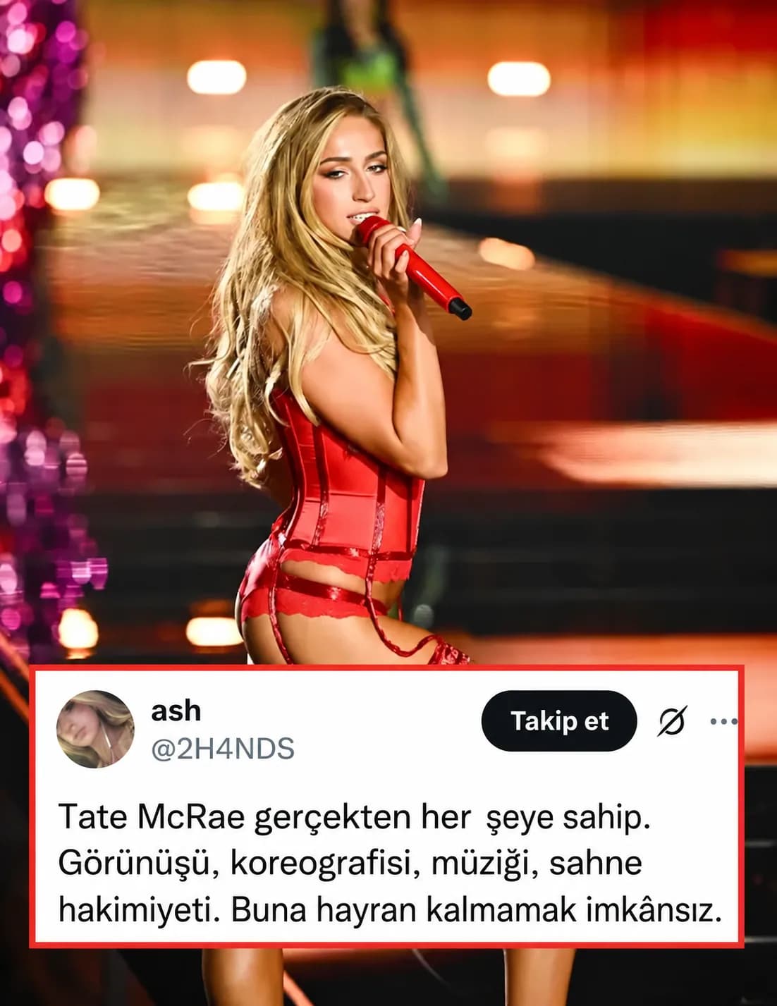 Tate McRae sahneye çıktı ve bazılarına göre modellerden bile daha fazla dikkat çekti