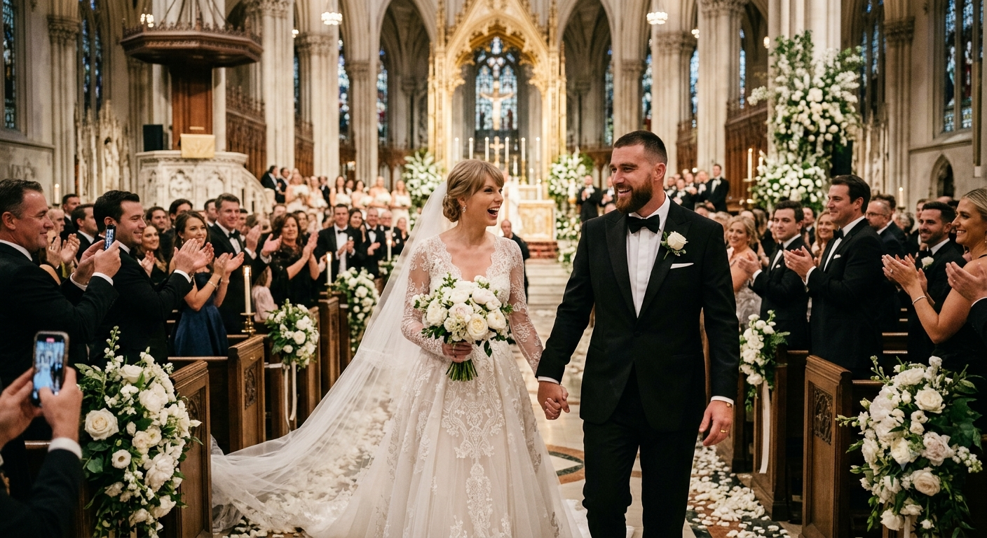 Taylor Swift ve Travis Kelce, New York'ta Görkemli Bir Düğünle Evlendi!